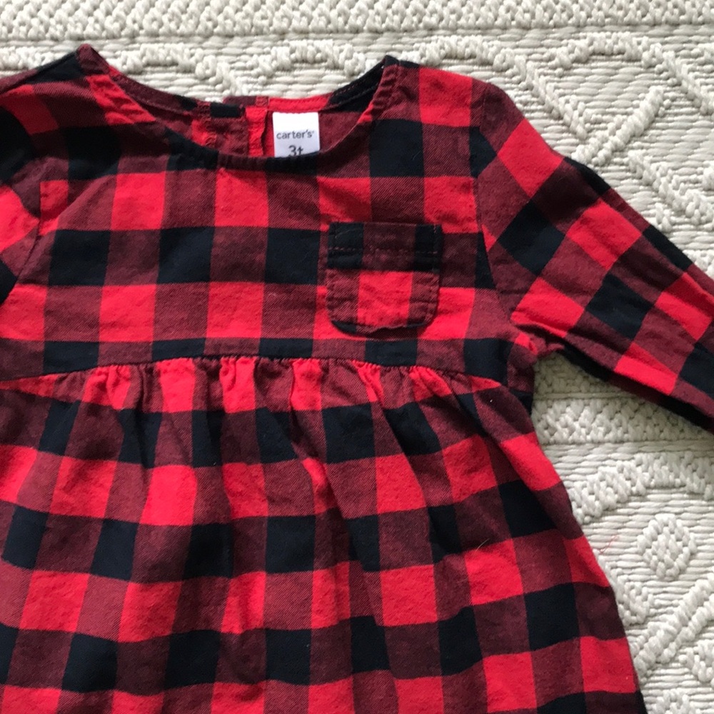Red and black plaid tunic